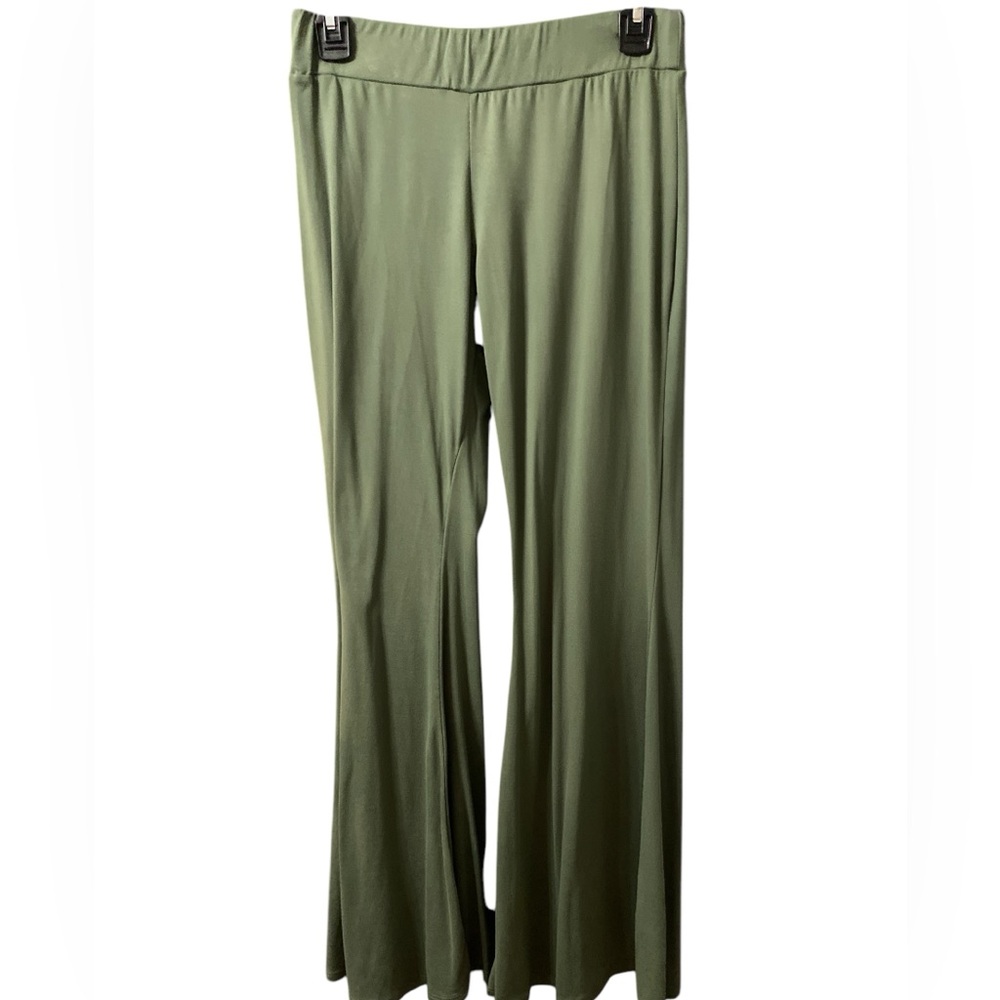 Entro Bell Bottoms Large Flare Pants Green Leggings Knit NWT Stretch Boutique